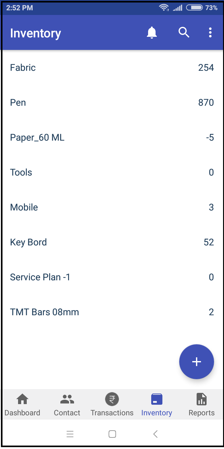 Stock in hand-inventory-zybra mobile app