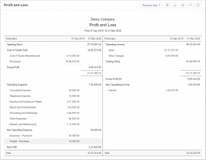 Profit and Loss Statement for Small Business - Zybra - Billing & Accounting Software and app